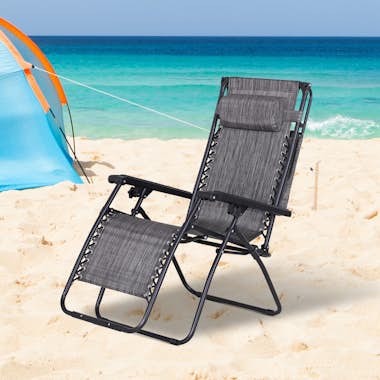 Outsunny Tumbona Plegable Gravedad Cero Con Toldo y Reposab Outsunny Tumbona Plegable Gravedad Cero Con Toldo y Reposab
