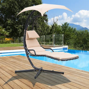 Outsunny Tumbona Colgante con Sombrilla Hamaca Sillón Balan Outsunny Tumbona Colgante con Sombrilla Hamaca Sillón Balan