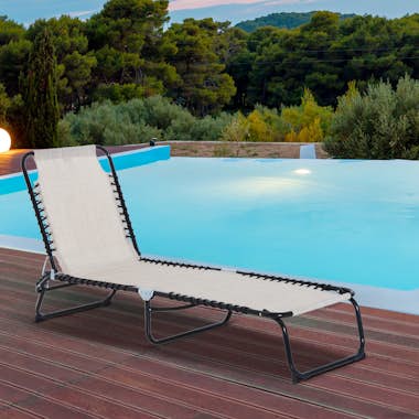 Outsunny Tumbona Plegable de Jardín Tumbona Inclinable de P Outsunny Tumbona Plegable de Jardín Tumbona Inclinable de P