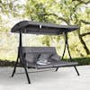 Outsunny Balancín con Toldo Ajustable de 3 Plazas Silla de Outsunny Balancín con Toldo Ajustable de 3 Plazas Silla de