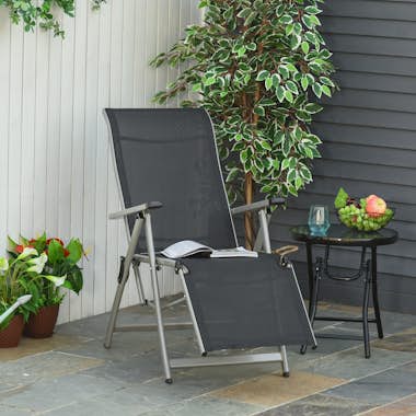 Outsunny Tumbona Plegable de Jardín Sillón Ajustable en 10 Outsunny Tumbona Plegable de Jardín Sillón Ajustable en 10