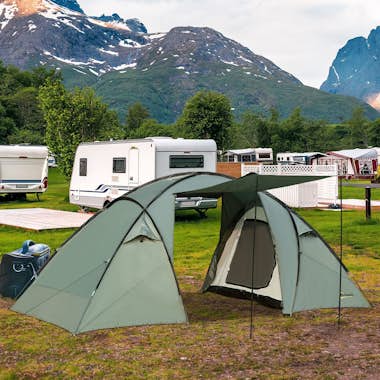 Outsunny Tienda de Campaña para 4 Personas Impermeable 2000 Outsunny Tienda de Campaña para 4 Personas Impermeable 2000