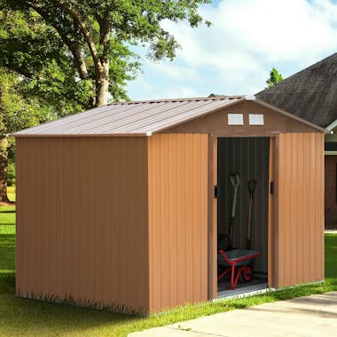 Outsunny Caseta de Jardín tipo Cobertizo Metálico para Alma Outsunny Caseta de Jardín tipo Cobertizo Metálico para Alma