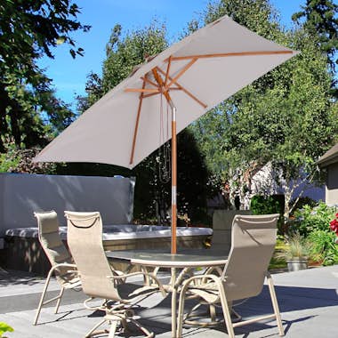 Outsunny Sombrilla Parasol 200x150cm de Bambú Madera para J Outsunny Sombrilla Parasol 200x150cm de Bambú Madera para J