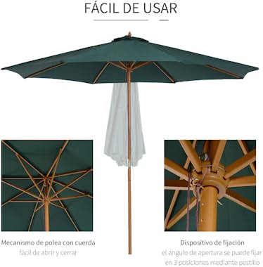 Outsunny Sombrilla Parasol para Terraza Playa Jardín Piscin Outsunny Sombrilla Parasol para Terraza Playa Jardín Piscin