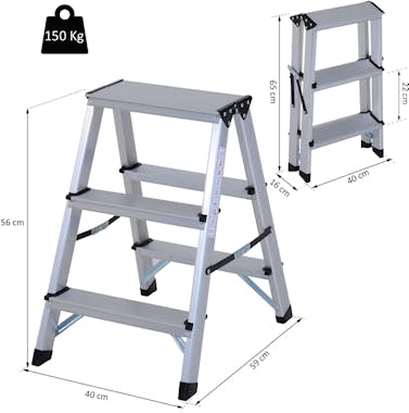HOMCOM HomCom® Escalera de Tijera Aluminio Plegable Escal HOMCOM HomCom® Escalera de Tijera Aluminio Plegable Escal