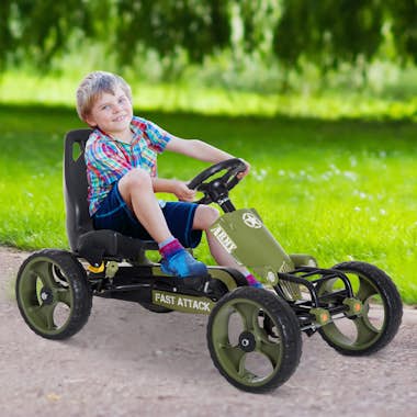 HOMCOM Go-Kart a Pedales para Niños de +3 Años Coche de P HOMCOM Go-Kart a Pedales para Niños de +3 Años Coche de P