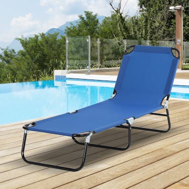 Outsunny Tumbona Plegable Reclinable con Ángulo Ajustable d Outsunny Tumbona Plegable Reclinable con Ángulo Ajustable d