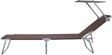 Outsunny Tumbona Plegable Marron Oxford Hierro 187x58x27cm Outsunny Tumbona Plegable Marron Oxford Hierro 187x58x27cm
