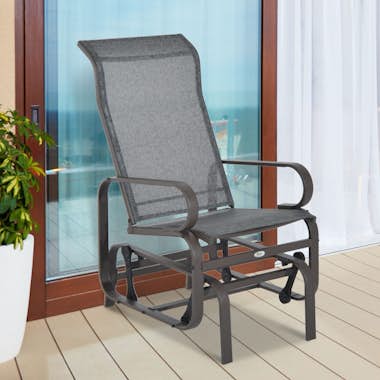 Outsunny Silla Balancin Portátil Cómodo Mecedora para Patio Outsunny Silla Balancin Portátil Cómodo Mecedora para Patio