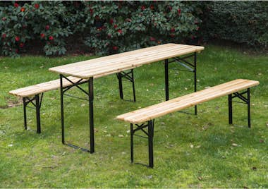 Outsunny Conjunto de Muebles para Picnic Negro Madera Natur Outsunny Conjunto de Muebles para Picnic Negro Madera Natur