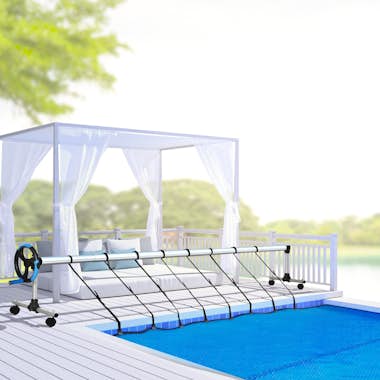 Outsunny Enrollador de Cubiertas para Piscinas con Tubo Tel Outsunny Enrollador de Cubiertas para Piscinas con Tubo Tel