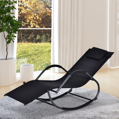Outsunny Mecedora para Exterior Tumbona con Reposabrazos y Outsunny Mecedora para Exterior Tumbona con Reposabrazos y