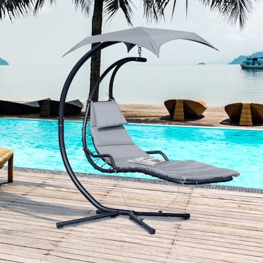 Outsunny Tumbona Colgante con Sombrilla Hamaca Sillón Balan Outsunny Tumbona Colgante con Sombrilla Hamaca Sillón Balan