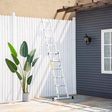 HOMCOM Escalera Aluminio con Estructura Triangular de Tij HOMCOM Escalera Aluminio con Estructura Triangular de Tij