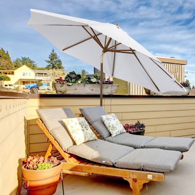 Outsunny Sombrilla Parasol de Madera diametros300x250cm par Outsunny Sombrilla Parasol de Madera diametros300x250cm par