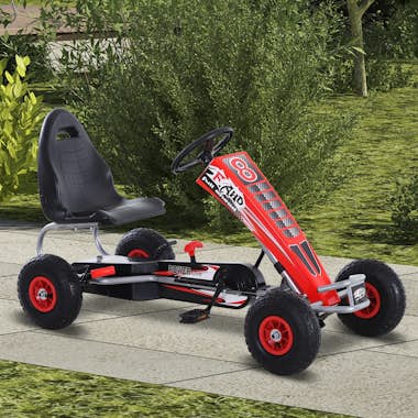 HOMCOM Kart Pedales Niños Coche de Pedales Deportivo con HOMCOM Kart Pedales Niños Coche de Pedales Deportivo con