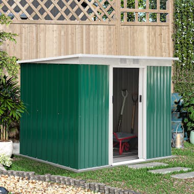 Outsunny Caseta de Jardín Tipo Cobertizo Metálico para Alma Outsunny Caseta de Jardín Tipo Cobertizo Metálico para Alma