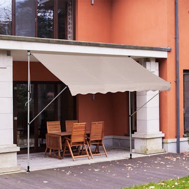 Outsunny Toldo Portátil Balcón Patio de 3x1.5m Toldo Manual Outsunny Toldo Portátil Balcón Patio de 3x1.5m Toldo Manual