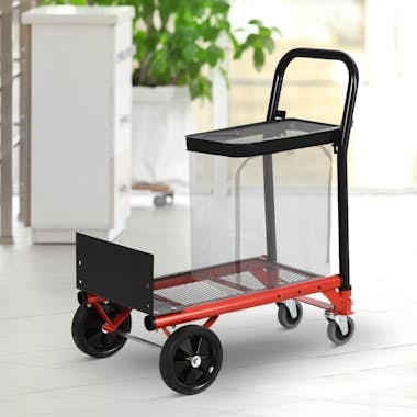 HOMCOM Carretilla Multiusos Ajustable en Altura Carro de HOMCOM Carretilla Multiusos Ajustable en Altura Carro de