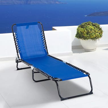 Outsunny Tumbona Plegable y Ajustable de 3 Posiciones Silla Outsunny Tumbona Plegable y Ajustable de 3 Posiciones Silla