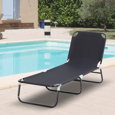 Outsunny Tumbona Plegable Reclinable con Ángulo Ajustable d Outsunny Tumbona Plegable Reclinable con Ángulo Ajustable d