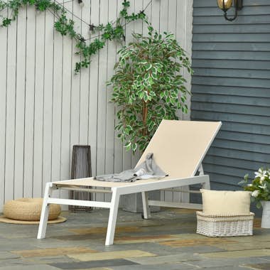 Outsunny Tumbona para Exterior con Ruedas Chaise Longue de Outsunny Tumbona para Exterior con Ruedas Chaise Longue de