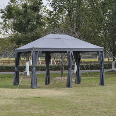 Outsunny Cenador 4x3 m Carpa con 6 Cortinas de Cremallera T Outsunny Cenador 4x3 m Carpa con 6 Cortinas de Cremallera T