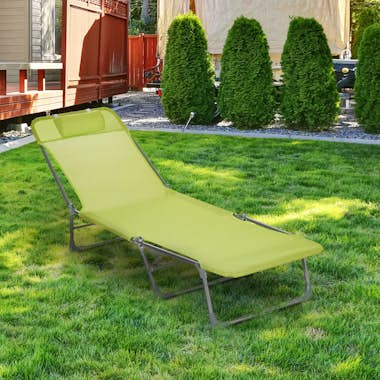 Outsunny Tumbona Plegable y Reclinable de Jardín con Reposa Outsunny Tumbona Plegable y Reclinable de Jardín con Reposa