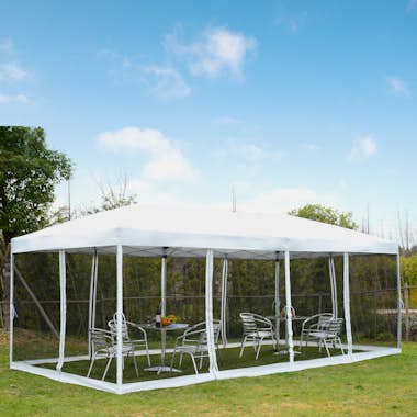 Outsunny Carpa 5,91x2,97x2,55 m Plegable en Acordeon + Cort Outsunny Carpa 5,91x2,97x2,55 m Plegable en Acordeon + Cort