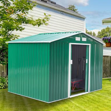 Outsunny Caseta de Jardín tipo Cobertizo Metálico para Alma Outsunny Caseta de Jardín tipo Cobertizo Metálico para Alma
