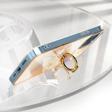 Avizar Carcasa iPhone 12 Anillo Sujeción Diseño Mármol - Avizar Carcasa iPhone 12 Anillo Sujeción Diseño Mármol -