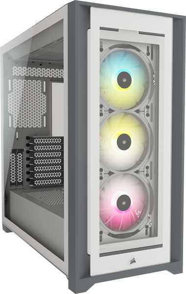 corsair icue 5000x rgb midi tower blanco