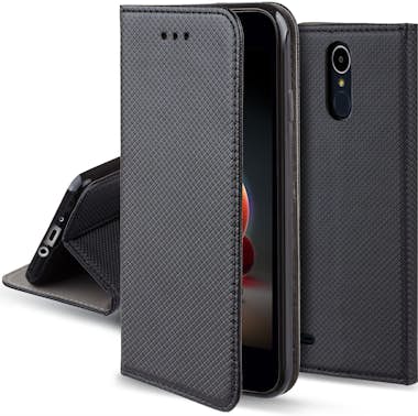 Moozy Funda para LG K8 2017, Negra - Flip Cover Smart Ma Moozy Funda para LG K8 2017, Negra - Flip Cover Smart Ma