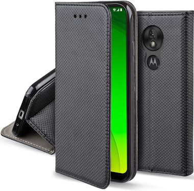 Moozy Funda para Motorola Moto G7 Power, Negra - Flip Co Moozy Funda para Motorola Moto G7 Power, Negra - Flip Co