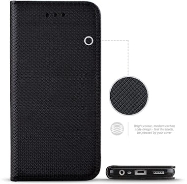 Moozy Funda para Xiaomi Redmi 8, Negra - Flip Cover Smar Moozy Funda para Xiaomi Redmi 8, Negra - Flip Cover Smar