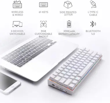 REDRAGON Redragon K530 DRACONIC RGB WHITE Teclado Mecanico REDRAGON Redragon K530 DRACONIC RGB WHITE Teclado Mecanico