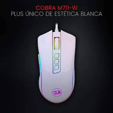 REDRAGON Redragon M711 COBRA WHITE RGB Raton Gaming 100-100 REDRAGON Redragon M711 COBRA WHITE RGB Raton Gaming 100-100