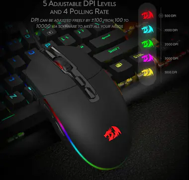 REDRAGON Redragon M719 INVADER RGB Raton Gaming 100-10000 D REDRAGON Redragon M719 INVADER RGB Raton Gaming 100-10000 D