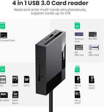 Ugreen Ugreen 30333 lector de tarjeta USB Negro Ugreen Ugreen 30333 lector de tarjeta USB Negro