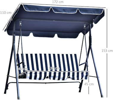 Outsunny Columpio Balancín de Jardín Exterior de 3 Plazas c Outsunny Columpio Balancín de Jardín Exterior de 3 Plazas c