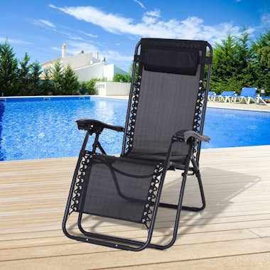 Outsunny Tumbona Plegable de Jardín Silla Gravedad Cero Sil Outsunny Tumbona Plegable de Jardín Silla Gravedad Cero Sil