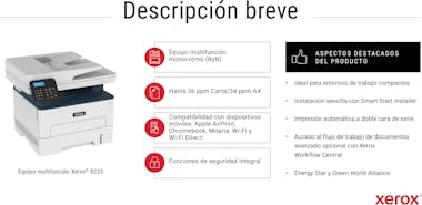 Xerox Xerox B225 A4 34 ppm Inalámbrica a doble cara Copi Xerox Xerox B225 A4 34 ppm Inalámbrica a doble cara Copi