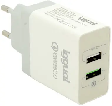 iggual iggual Cargador 2xUSB carga rápida QC3.0 30W iggual iggual Cargador 2xUSB carga rápida QC3.0 30W
