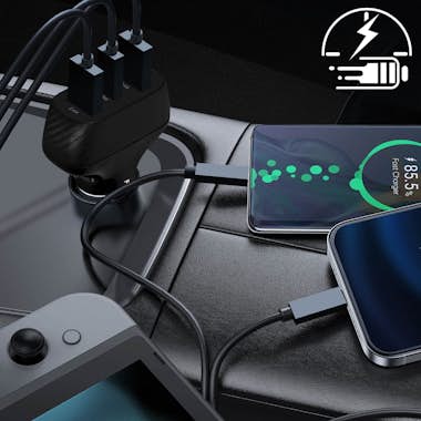 Akashi Cargador Coche 37W 2x USB 3.0 + 1x USB-C Power Del Akashi Cargador Coche 37W 2x USB 3.0 + 1x USB-C Power Del