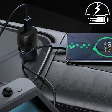 Avizar Cargador Coche USB-C Potencia 20W Acabado Carbono Avizar Cargador Coche USB-C Potencia 20W Acabado Carbono
