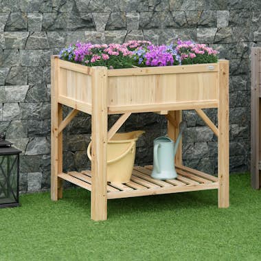 Outsunny Huerto Urbano de Madera 120x60x81 cm Mesa de Culti Outsunny Huerto Urbano de Madera 120x60x81 cm Mesa de Culti