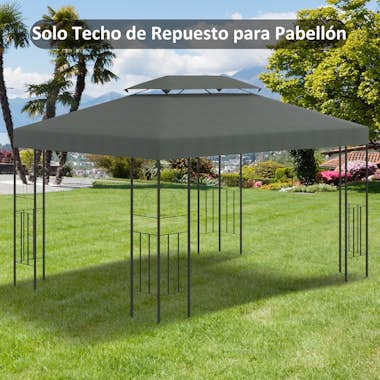 Outsunny Techo de Repuesto 4x3 m para Cenador de Jardín 2 N Outsunny Techo de Repuesto 4x3 m para Cenador de Jardín 2 N