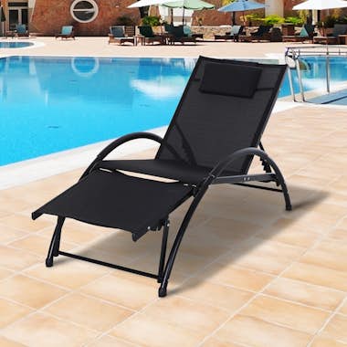 Outsunny Tumbona de Jardín Reclinable con Respaldo Ajustabl Outsunny Tumbona de Jardín Reclinable con Respaldo Ajustabl