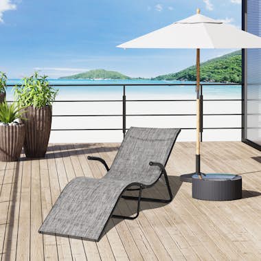 Outsunny Tumbona Plegable de Jardín con Reposabrazos Reposa Outsunny Tumbona Plegable de Jardín con Reposabrazos Reposa